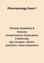 Pharmacology Exam 1 2026 &ndash; Comprehensive Questions&comma; Answers & Rationales