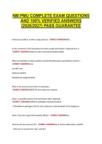 Nm Pmu Complete Exam Questions &NewLine;And 100&percnt; Verified Answers &NewLine;&lpar;2026&sol;2027&rpar; Pass Guarantee 