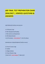 Arf Final Test Preparation Exam &NewLine;2026&sol;2027 &vert; Verified Questions & Answers &NewLine;