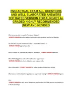 Pmu Actual Exam All Questions &NewLine;And Well Elaborated Answers &NewLine;Top Rated Version For Already A&plus; &NewLine;Graded Highly Recommended &NewLine;&vert;New And Revised 