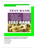 Test Bank &ndash; Advanced Health Assessment and Diagnostic Reasoning&comma; &NewLine;4th Edition &lpar;Rhoads & Petersen&rpar;