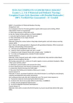 NUR 254 COMPLETE EXAM BUNDLE 2026&sol;2027 Exams 1&comma; 2&comma; 3 & 4 Maternal and Pediatric Nursing &vert; Complete Exam-Style Questions with Detailed Rationales &vert; 100&percnt; Verified Pass Guaranteed &ndash; A&plus; Graded