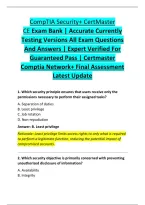CompTIA Security&plus; CertMaster &NewLine;CE Exam Bank &vert; Accurate Currently &NewLine;Testing Versions All Exam Questions &NewLine;And Answers &vert; Expert Verified For &NewLine;Guaranteed Pass &vert; Certmaster &NewLine;Comptia Network&plus; Final Assessment &NewLine;Latest Update 