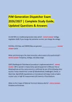  &NewLine;PJM Generation Dispatcher Exam &NewLine;2026&sol;2027 &vert; Complete Study Guide&comma; Updated Questions & Answers &NewLine;