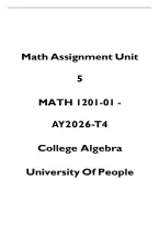 MATH 1201-01 &sol; MATH 1201 Assignment Unit 5 &vert; Exponential & Logarithmic Functions&comma; Equations and Growth Models &vert; Complete Solutions for Tasks 1&ndash;3 &vert; 2026&sol;2027 Updated &vert; University of the People