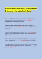 &NewLine;PJM Generator Exam 2026&sol;2027 Questions & Answers &vert; Complete Study Guide &NewLine;