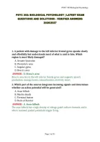 Psyc 302&colon; Biological Psychology &vert; Latest Exam Questions And Solutions - Verified Answers 2026&sol;2027&NewLine;&NewLine;
