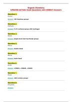 Organic Chemistry&NewLine;UPDATED ACTUAL Exam Questions and CORRECT Answers&NewLine;