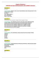 Organic Chemistry&NewLine;UPDATED ACTUAL Exam Questions and CORRECT Answers&NewLine;