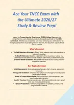Ace Your TNCC Exam with the Ultimate 2026&sol;27 Study & Review Prep&excl;&NewLine;&NewLine;&NewLine;