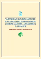 Fundamentals Final Exam Nurs 2320 &vert; Study Guide &vert; Questions And Answers &vert; Nursing Exam Prep