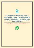 Nurs 2320 Fundamentals Test &num;3 &vert; Study Guide &vert; Questions And Answers &vert; Nursing Exam Prep