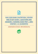 Nur 2320 Exam 2 Nutrition &vert; Review And Study Guide &vert; Questions And Answers &vert; Nursing Exam Prep
