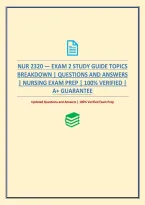 NUR 2320 Exam 2 Practice Test