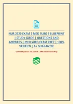 Nur 2320 Exam 2 Med Surg 3 Blueprint &vert; Study Guide &vert; Questions And Answers &vert; Med Surg Exam Prep