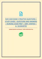 Nur 2320 Exam 2 Practice Questions &vert; Study Guide &vert; Questions And Answers &vert; Nursing Exam Prep