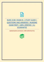 Nurs 3138- Exam &num;1 &vert; Study Guide &vert; Questions And Answers &vert; Nursing Exam Prep