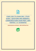 Coms 2320 Ttu Exam One &vert; Study Guide &vert; Questions And Answers &vert; Communications Exam Prep