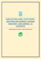 Nurs 222 Final Exam &vert; Study Guide &vert; Questions And Answers &vert; Nursing Exam Prep