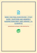Nmnc 2320 Final Exam Review &vert; Study Guide &vert; Questions And Answers &vert; Nursing Exam Prep
