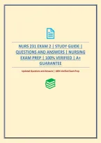 Nurs 231 Exam 2 &vert; Study Guide &vert; Questions And Answers &vert; Nursing Exam Prep