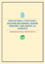 Nurs 226 Exam 1 &vert; Study Guide &vert; Questions And Answers &vert; Nursing Exam Prep