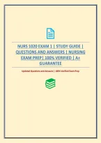 Nurs 1020 Exam 1 &vert; Study Guide &vert; Questions And Answers &vert; Nursing Exam Prep