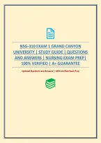 Nsg-310 Exam 1 Grand Canyon University &vert; Study Guide &vert; Questions And Answers &vert; Nursing Exam Prep&NewLine;&NewLine;