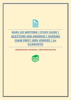 Nurs 142 Midterm &vert; Study Guide &vert; Questions And Answers &vert; Nursing Exam Prep&NewLine;&NewLine;