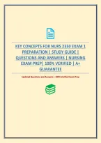 Key Concepts For Nurs 2350 Exam 1 Preparation &vert; Study Guide &vert; Questions And Answers &vert; Nursing Exam Prep&NewLine;&NewLine;