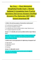 Nyc Dcas &mdash; Plant Maintainer &NewLine;&lpar;Hospitals&rpar;&sol;Tender Exam &vert; Newest &NewLine;Updated &lpar;&rpar; Completely Exam Practice &NewLine;Questions And Correct Answers &lpar;Verified &NewLine;Answers&rpar; Plus Rationales 2027 Q&A &vert; &NewLine;Instant Download Pdf 