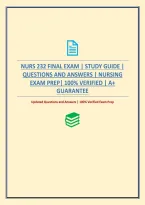 Nurs 232 Final Exam &vert; Study Guide &vert; Questions And Answers &vert; Nursing Exam Prep