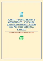 Nurs 142 &ndash; Health Assessment & Nursing Process &vert; Study Guide &vert; Questions And Answers &vert; Nursing Exam Prep