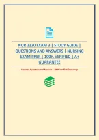 Nur 2320 Exam 3 &vert; Study Guide &vert; Questions And Answers &vert; Nursing Exam Prep