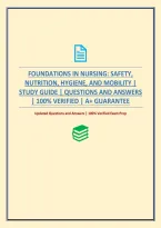 Foundations In Nursing&colon; Safety&comma; Nutrition&comma; Hygiene&comma; And Mobility &vert; Study Guide &vert; Questions And Answers
