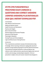 Ati Pn Cms Fundamentals Proctored Exam &lpar;Version 3&rpar; Questions And Correct Answers &lpar;Verified Answers&rpar; Plus Rationales 2026 Q&A &vert; Instant Download Pdf&period;