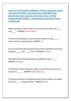 Drivers Test Trick Questions 2026&sol;2027 &vert; Arkansas driving-law  Driving &NewLine;Test Actual Exam 2026 &vert;&vert; Most Recent Exam 2026&vert;2027 Actual &NewLine;Complete Real Exam Questions And Correct Answers &lpar;Verified &NewLine;Answers&rpar; Already Graded A&plus; &vert; Guaranteed Success&excl;&excl; Newest Exa