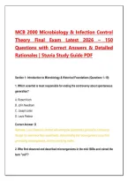 MCB 2000 Microbiology & Infection Control&NewLine;Theory Midterm Exam 2026 &vert; 100 Multiple&NewLine;Choice Questions with Answers &&NewLine;Explanations&NewLine;