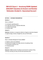 ISM 4212 Exam 2 - Armstrong EXAM &lpar;Updated &NewLine;2026&sol;2027&rpar; Questions & Answers and Detailed &NewLine;Rationales &vert; Graded A&plus; Guaranteed Success&excl;&excl;