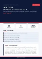 ACCT 526 Governmental and Nonprofit Accounting Final Exam 2026&sol;2027 &ndash; Questions and Answers &vert; 100&percnt; Verified &vert; Detailed Rationales &ndash; Pass Guaranteed &ndash; A&plus; Graded