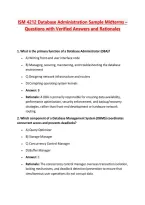 ISM 4212 Database Administration Sample Midterms &ndash; &NewLine;Questions with Verified Answers and Rationales