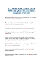 National Real Estate Exam &NewLine;Practice Questions And 100&percnt;&NewLine;Correct Answers 