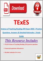 TExES Science of Teaching Reading 293 Exam 2026 &vert; Practice Questions&comma; Answers & Detailed Rationales &vert; Study Guide