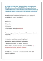 NR 509&sol; NR509 Week 2 Quiz Advanced Physical Assessment Exam &NewLine;2026 &vert;&vert; Most Recent Exam 2026&vert;2027 Actual Complete Real Exam &NewLine;Questions And Correct Answers &lpar;Verified Answers&rpar; Already Graded A&plus; &NewLine;&vert; Guaranteed Success&excl;&excl; Newest Exam &vert; Just Released&excl;&excl;&ndash; Chamber