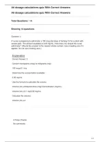 Ati dosage calculations quiz With Correct Answers