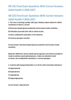 NR 325 Final Exam Questions With Correct Answers Adult Health II 2026-2027 
