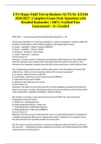 ETS Major Field Test in Business ACTUAL EXAM 2026&sol;2027 &vert; Complete Exam-Style Questions with Detailed Rationales &vert; 100&percnt; Verified Pass Guaranteed &ndash; A&plus; Graded