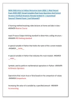 WGU D335 Intro to Python Resources Exam 2026 &vert;&vert; Most Recent &NewLine;Exam 2026&vert;2027 Actual Complete Real Exam Questions And Correct &NewLine;Answers &lpar;Verified Answers&rpar; Already Graded A&plus; &vert; Guaranteed &NewLine;Success&excl;&excl; Newest Exam &vert; Just Released&excl;&excl;