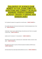 Philosophy Of Science Exam &NewLine;Newest Actual Exam Complete &NewLine;Questions And Correct Detailed &NewLine;Answers &lpar;Verified Answers&rpar; &NewLine;&vert;Already Graded A&plus;&vert;&vert;Brand New &NewLine;Version 2026&excl;&excl;&excl; 