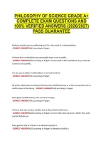 Philosophy Of Science Grade A&plus; &NewLine;Complete Exam Questions And &NewLine;100&percnt; Verified Answers &lpar;2026&sol;2027&rpar; &NewLine;Pass Guarantee 